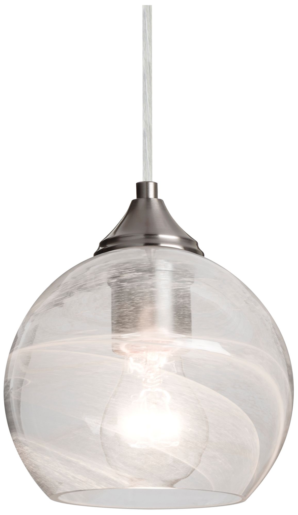 Besa Jilly 6 1/2" Wide Satin Nickel Mini Pendant - Made to Order