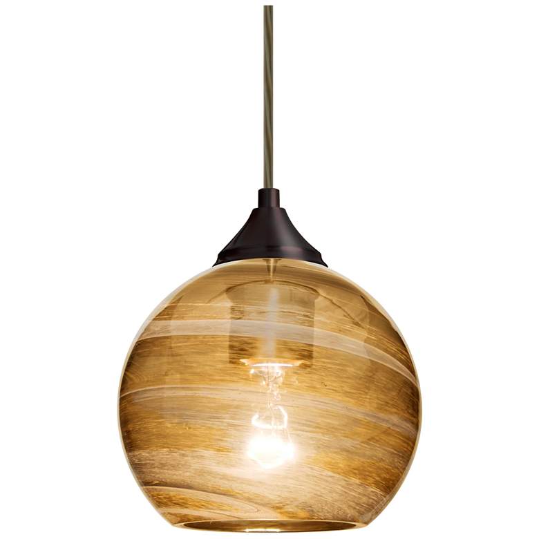 Image 1 Besa Jilly Vapor Amber 6.5" Wide Pendant Bronze Finish