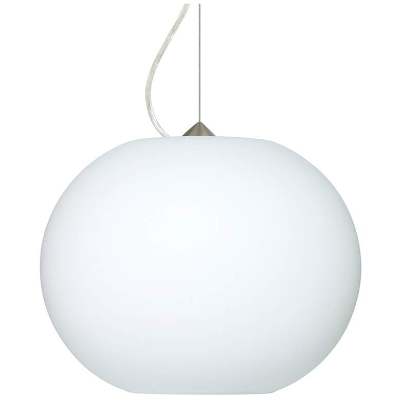 Image 1 Besa Jordo 13" Wide Opal Matte/Satin Nickel Cable Pendant