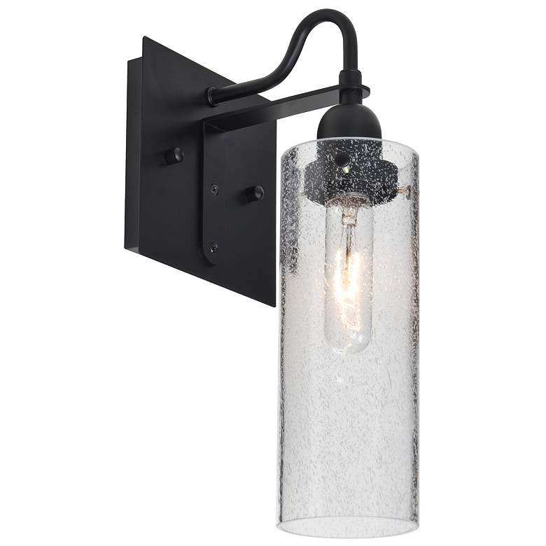 Image 1 Besa Juni 10 10" High Clear Bubble/Black Wall Sconce