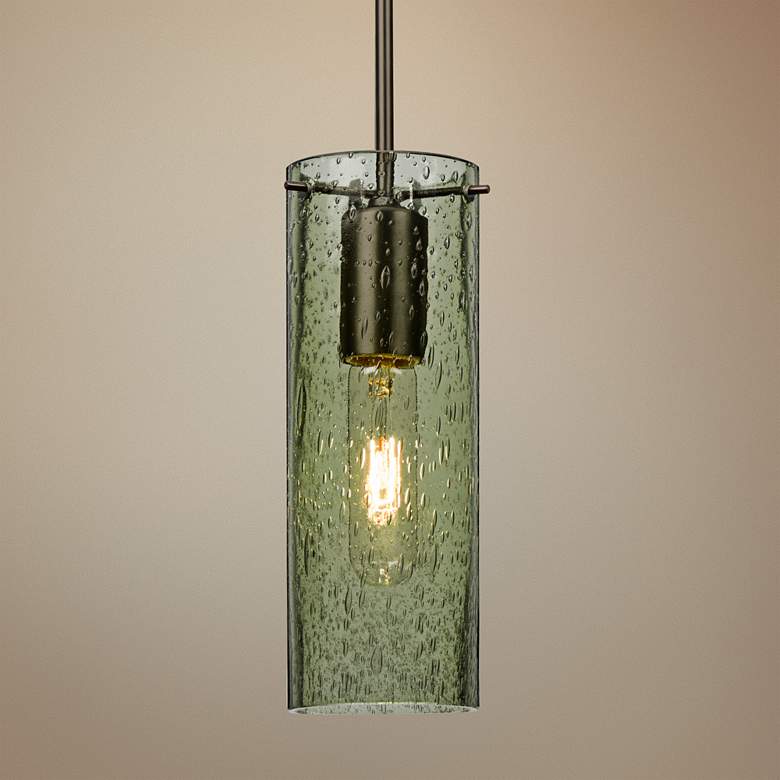 Image 1 Besa Juni 10 3 1/2" Wide Moss Green Glass Mini Pendant
