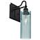 Besa Juni 10" High Blue Bubble/Black Wall Scone
