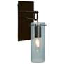 Besa Juni 10" High Blue Bubble/Bronze 1-Light Wall Pendant