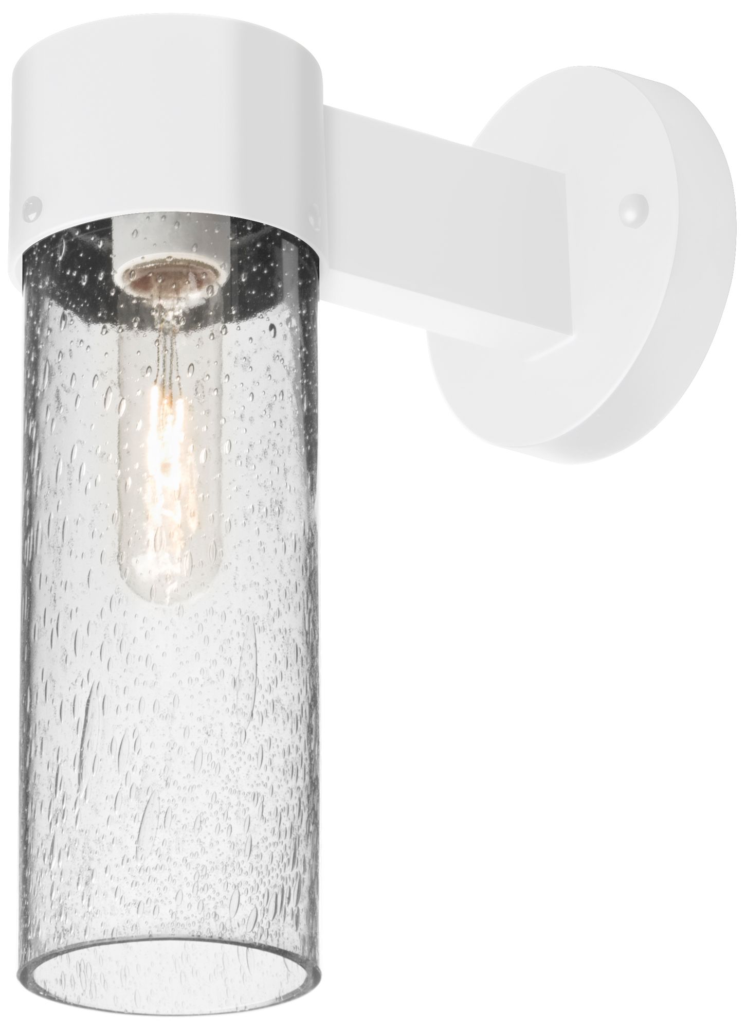 Besa, Juni 10 Outdoor Sconce, Clear Bubble, White Finish, 1x60W Medium Base