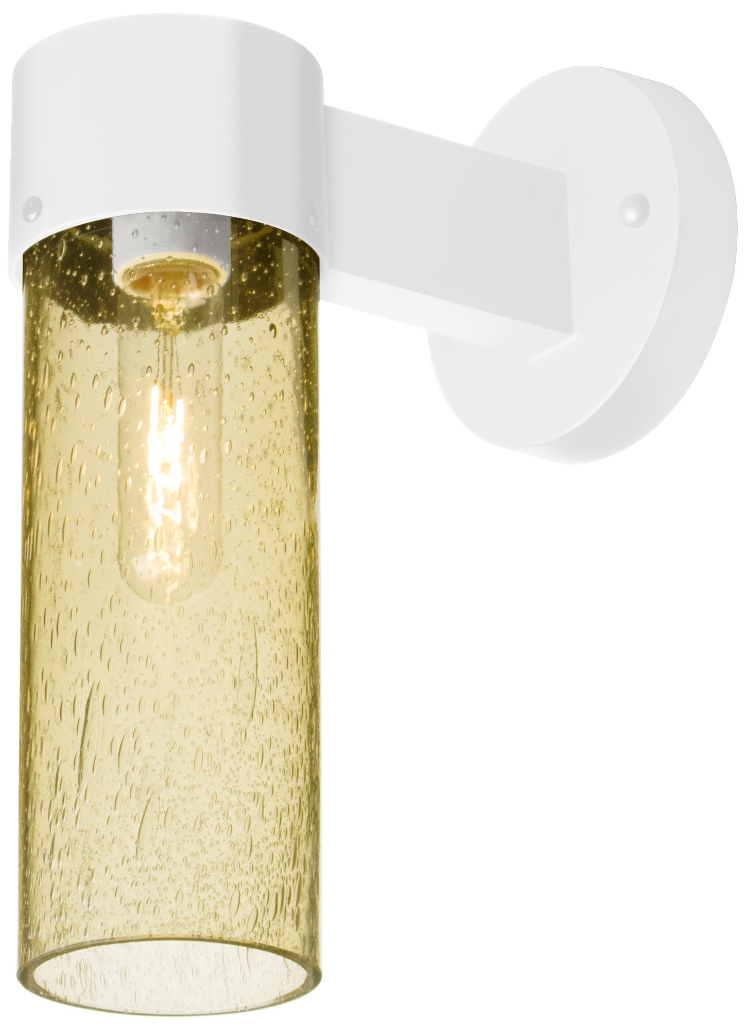 Besa, Juni 10 Outdoor Sconce, Gold Bubble, White Finish, 1x60W Medium Base