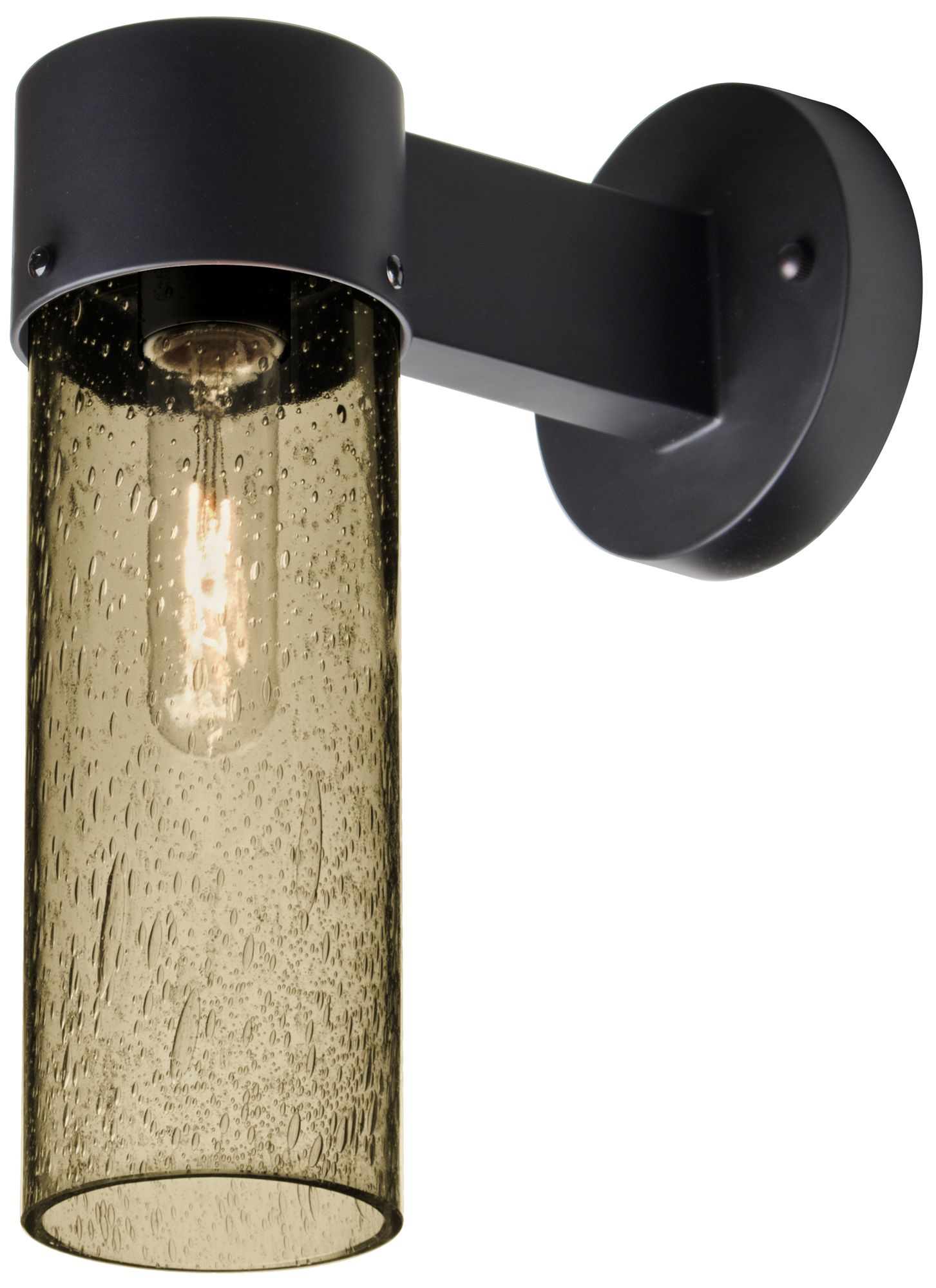 Besa, Juni 10 Outdoor Sconce, Latte Bubble, Black Finish, 1x60W Medium Base