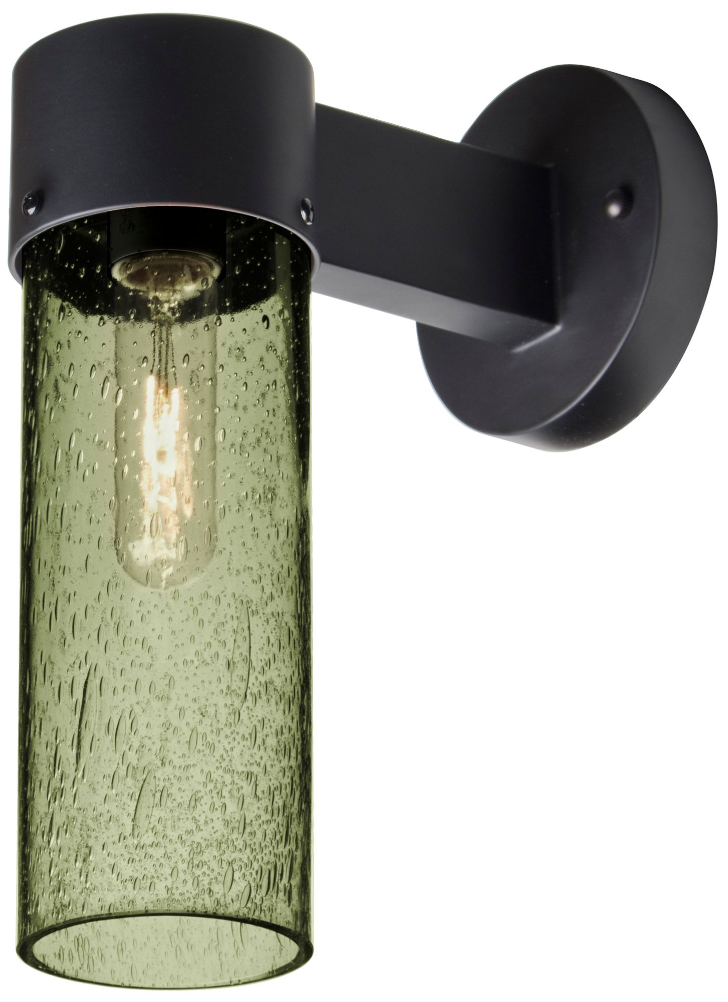 Besa, Juni 10 Outdoor Sconce, Moss Bubble, Black Finish, 1x60W Medium Base