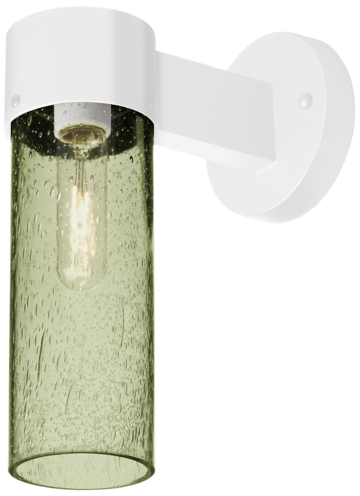 Besa, Juni 10 Outdoor Sconce, Moss Bubble, White Finish, 1x60W Medium Base