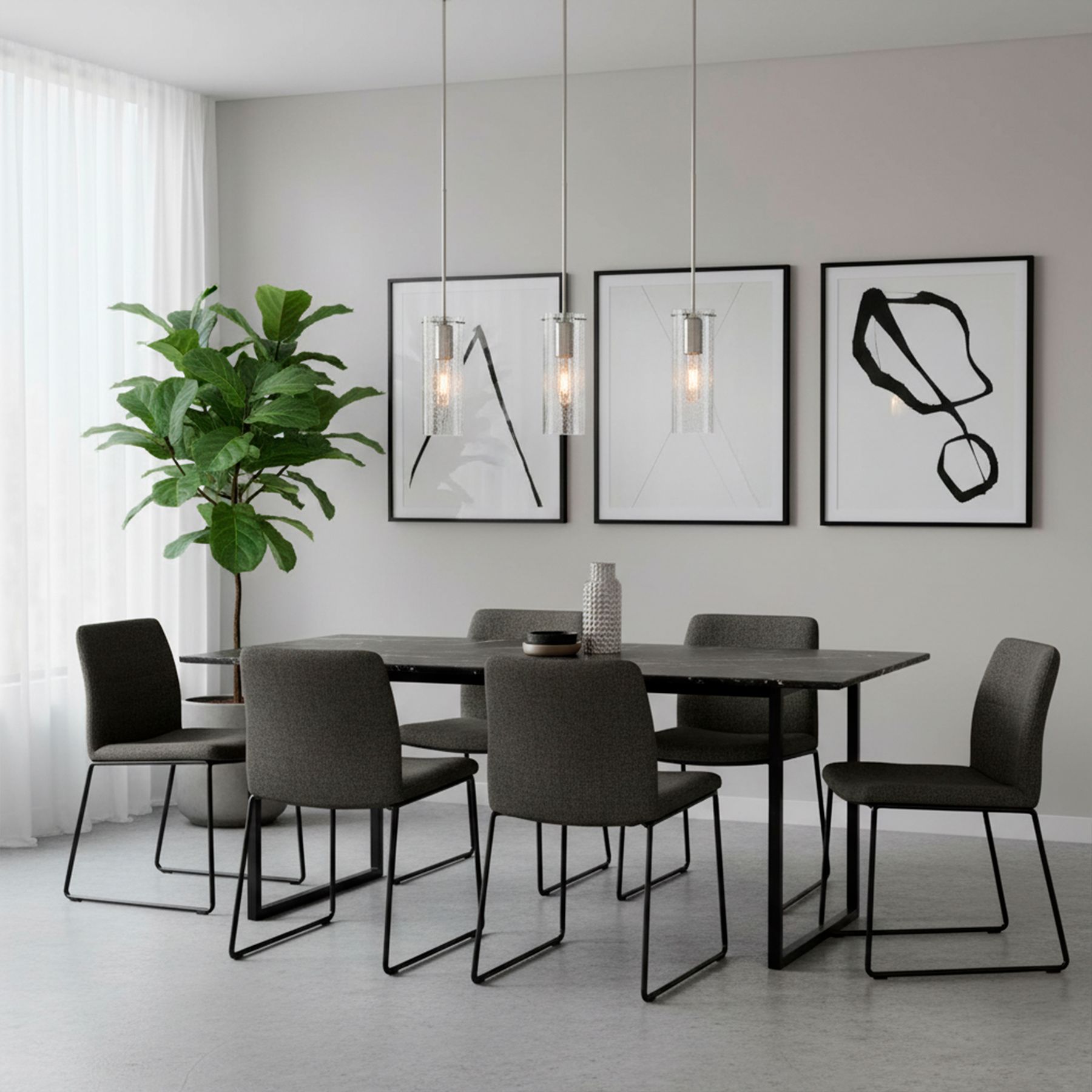 Image 2 Besa Juni 10 Pendant 3.5 Wide Satin Nickel Finish more views