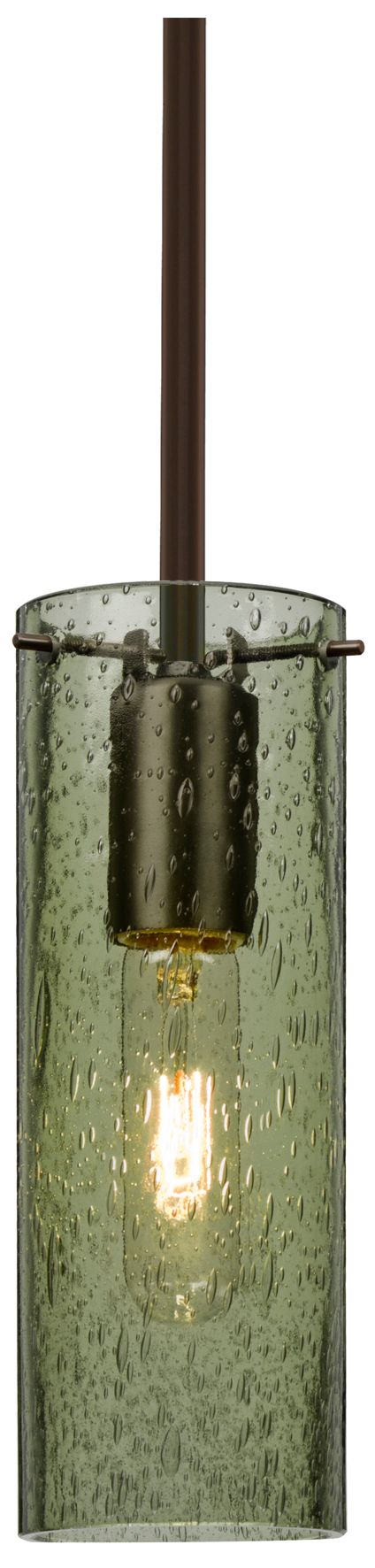 Besa, Juni 10 Stem Pendant, Moss Bubble, Bronze, 1x60W Medium Base