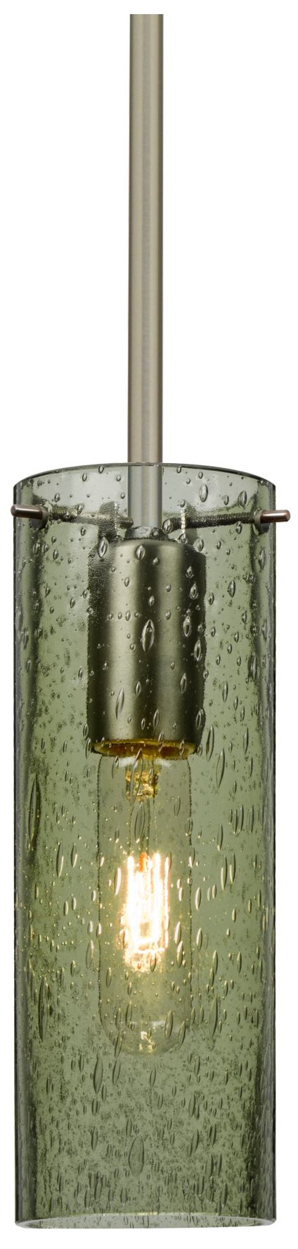 Besa, Juni 10 Stem Pendant, Moss Bubble, Satin Nickel, 1x60W Medium Base