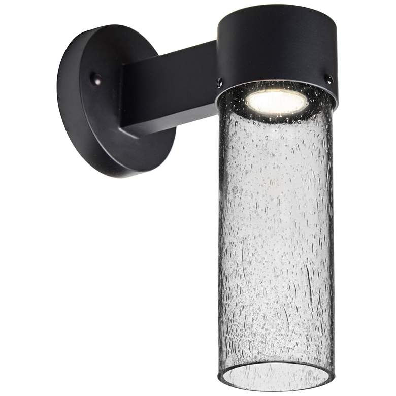 Image 1 Besa Juni 11 1/2 inch High Clear Black LED Outdoor Wall Light