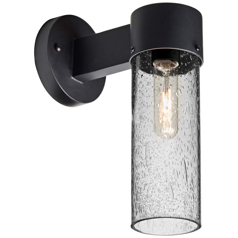Image 1 Besa Juni 14 1/4"H Black Clear Bubble Wall Sconce