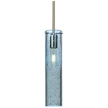 Besa Juni 16 3 1/2"W Blue Glass Satin Nickel Mini Pendant