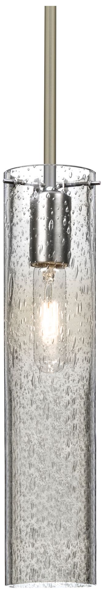 Besa Juni 16 3 1/2"W Clear Glass Satin Nickel Mini Pendant - Made to Order