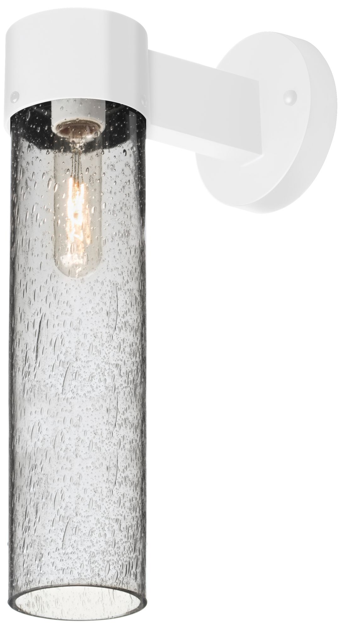 Besa, Juni 16 Outdoor Sconce, Clear Bubble, White Finish, 1x60W Medium Base
