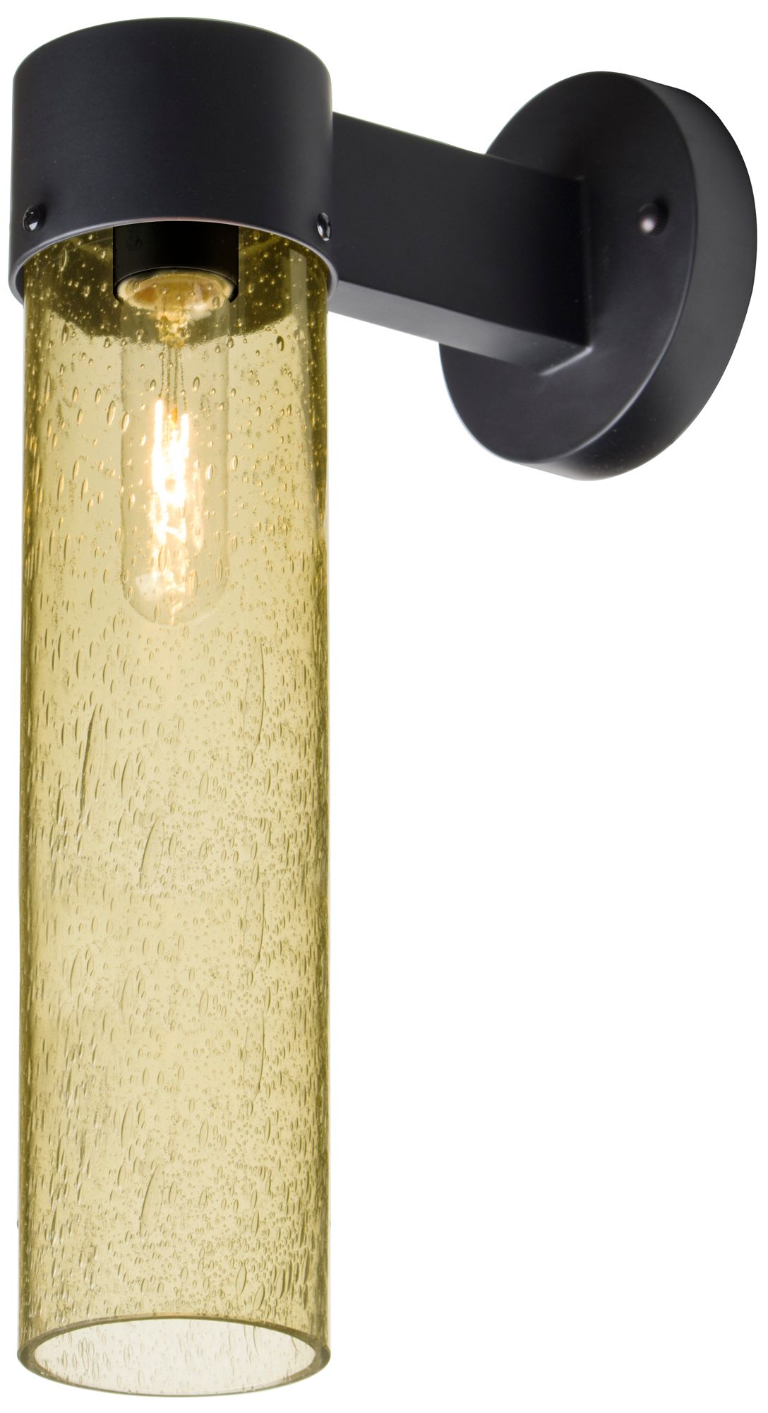 Besa, Juni 16 Outdoor Sconce, Gold Bubble, Black Finish, 1x60W Medium Base