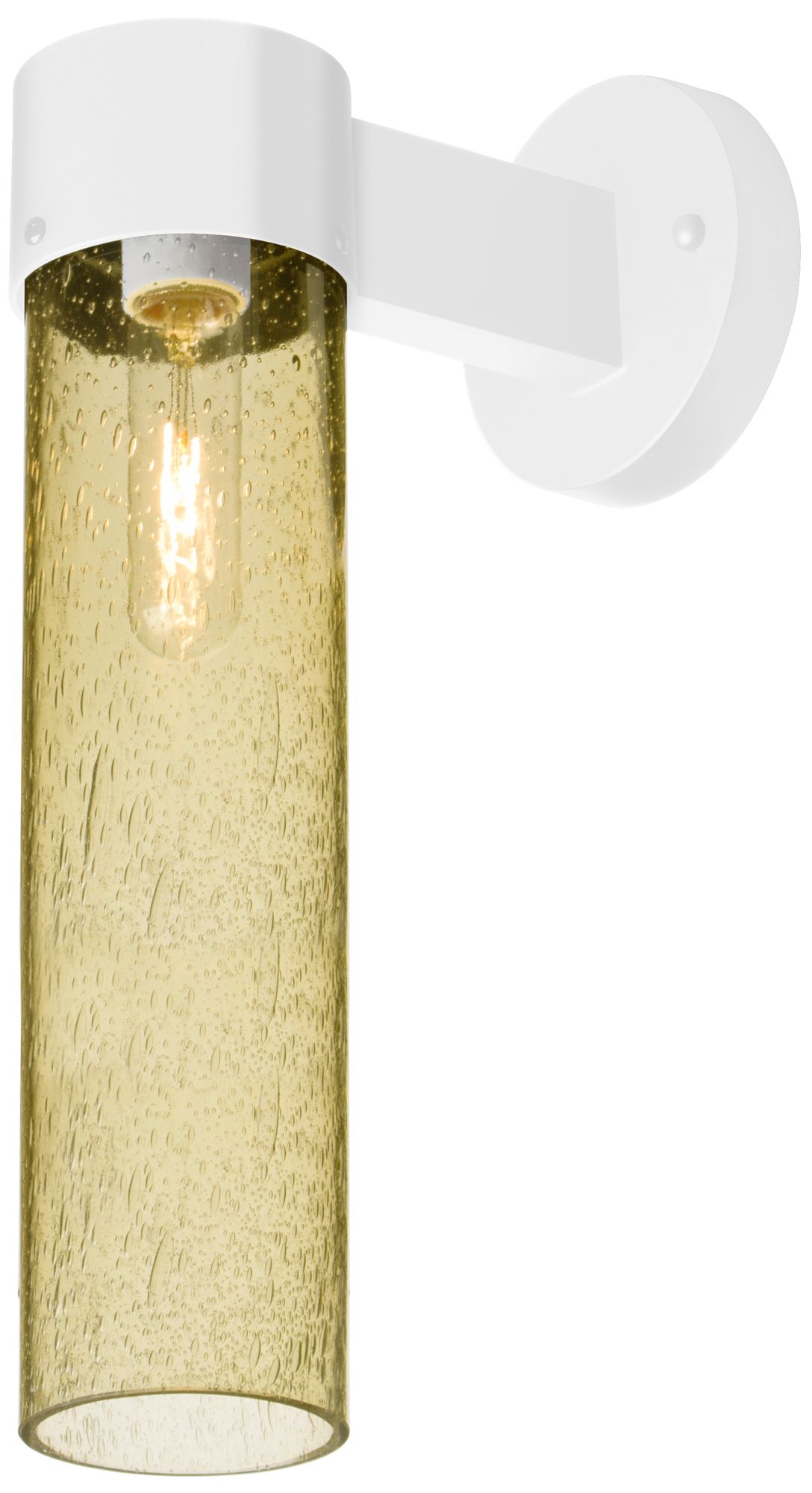 Besa, Juni 16 Outdoor Sconce, Gold Bubble, White Finish, 1x60W Medium Base