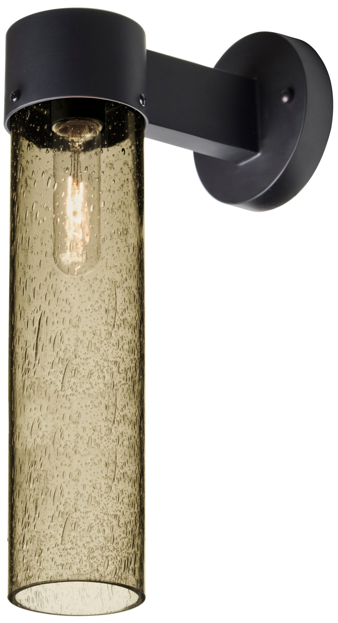Besa, Juni 16 Outdoor Sconce, Latte Bubble, Black Finish, 1x60W Medium Base