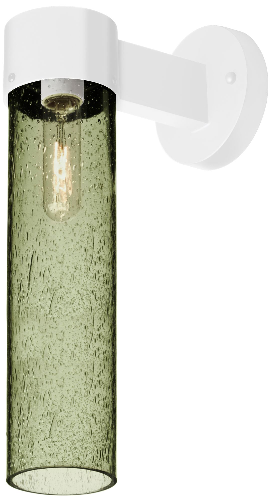 Besa, Juni 16 Outdoor Sconce, Moss Bubble, White Finish, 1x60W Medium Base