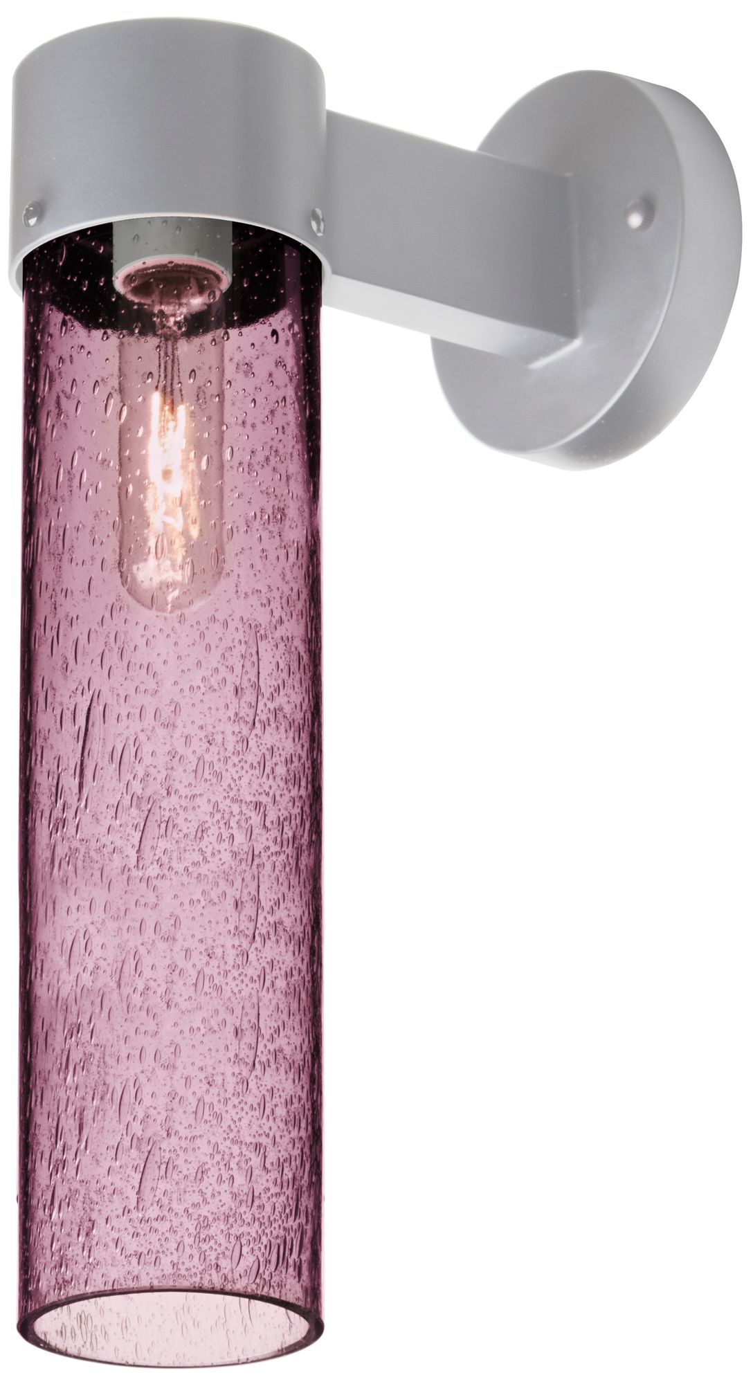 Besa, Juni 16 Outdoor Sconce, Plum Bubble, Silver Finish, 1x60W Medium Base