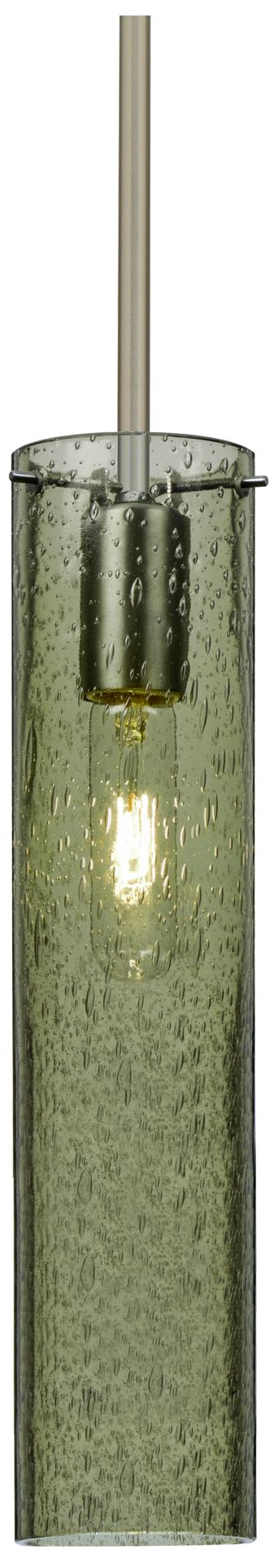 Besa, Juni 16 Stem Pendant, Moss Bubble, Satin Nickel, 1x60W Medium Base