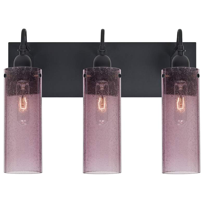 Image 1 Besa Juni 20" Wide Plum Bubble/Black 3-Light Vanity Light