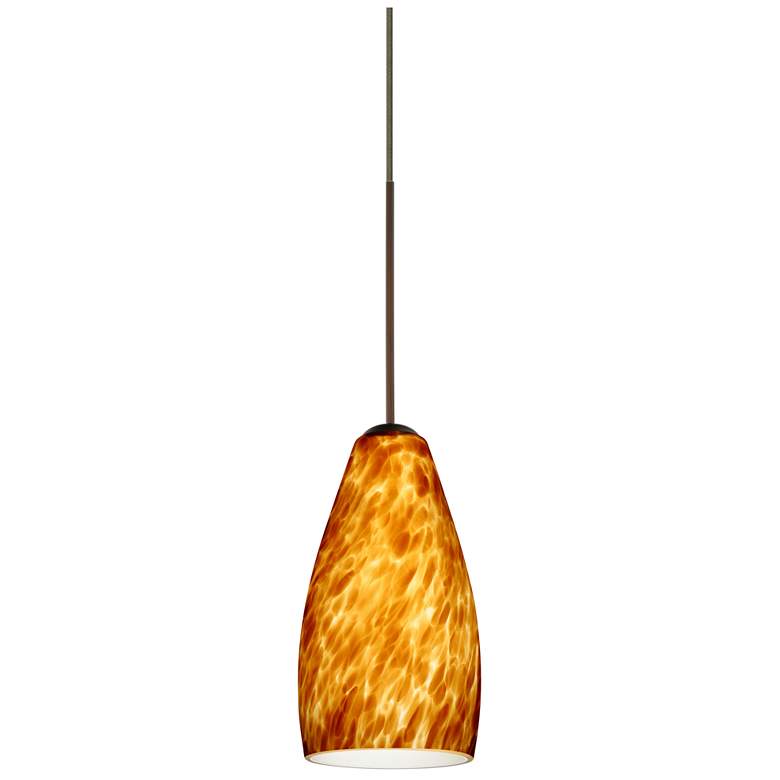 Image 1 Besa Karli 4" Wide Amber Cloud/Bronze Mini Pendant Light