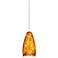 Besa Karli 4" Wide Amber Cloud/Satin Nickel LED Mini Pendant