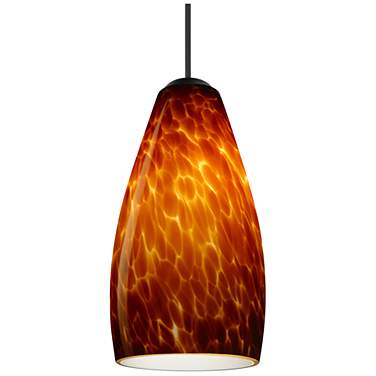 Besa Karli 4" Wide Amber Cloud/Black Mini Pendant Light