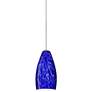 Besa Karli 5 3/4"W Brushed Nickel Blue Cloud Glass LED Mini Pendant