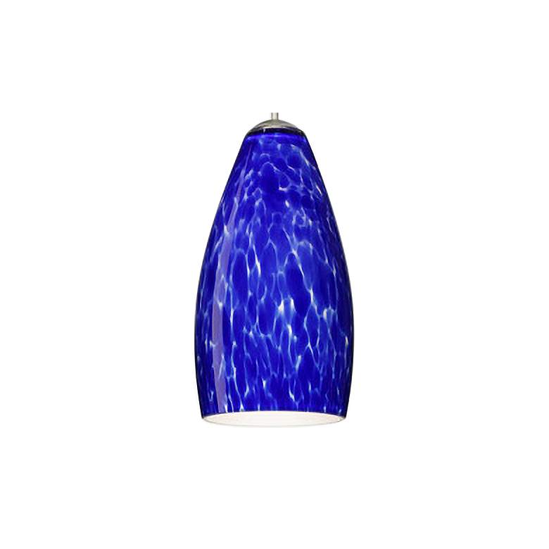 Image 2 Besa Karli 5 3/4 inchW Brushed Nickel Blue Cloud Glass LED Mini Pendant more views