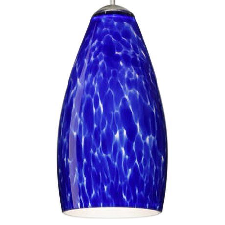 Image 2 Besa Karli 5 3/4"W Brushed Nickel Blue Glass LED Mini Pendant Made to Order more views