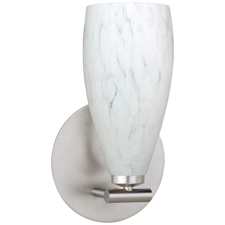 Image 1 Besa Karli 9 3/4" High Satin Nickel Wall Sconce