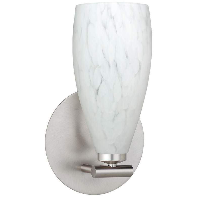 Image 1 Besa Karli 9 3/4 inch High Satin Nickel Wall Sconce