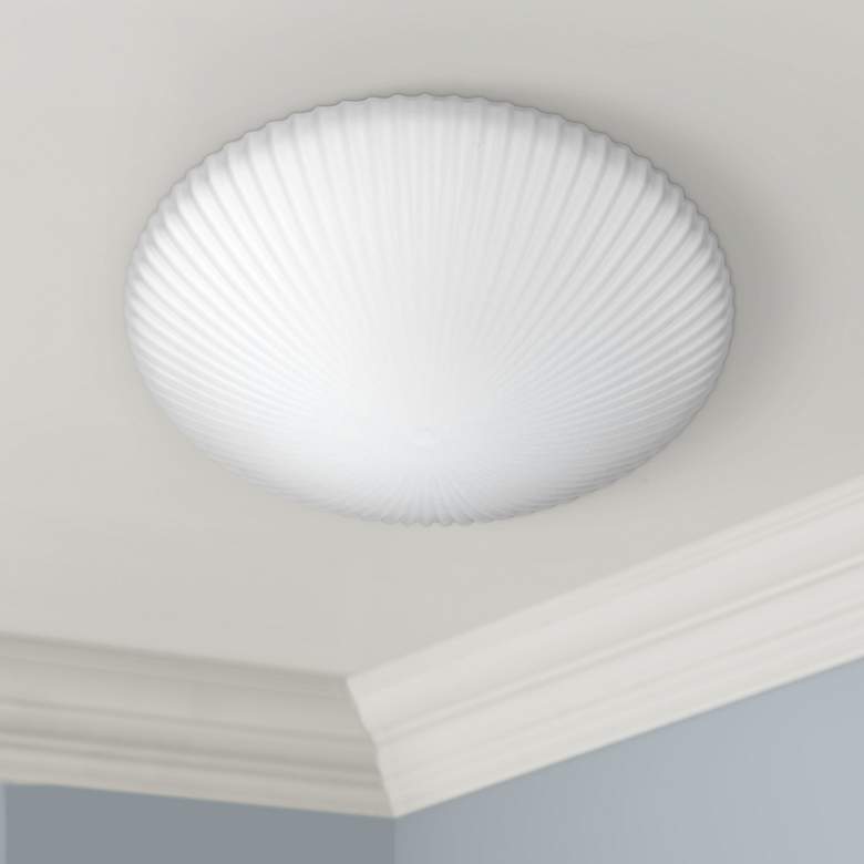 Image 1 Besa Katie 12" Wide Opal White Glass Dome Ceiling Light