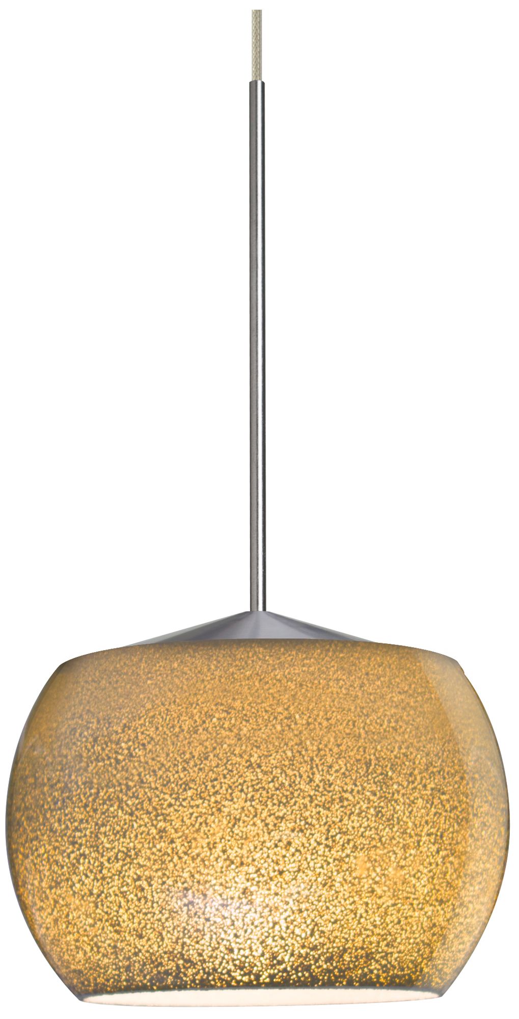 Besa, Keno Cord Pendant, Gold Sand, Satin Nickel Finish, 1x3W LED