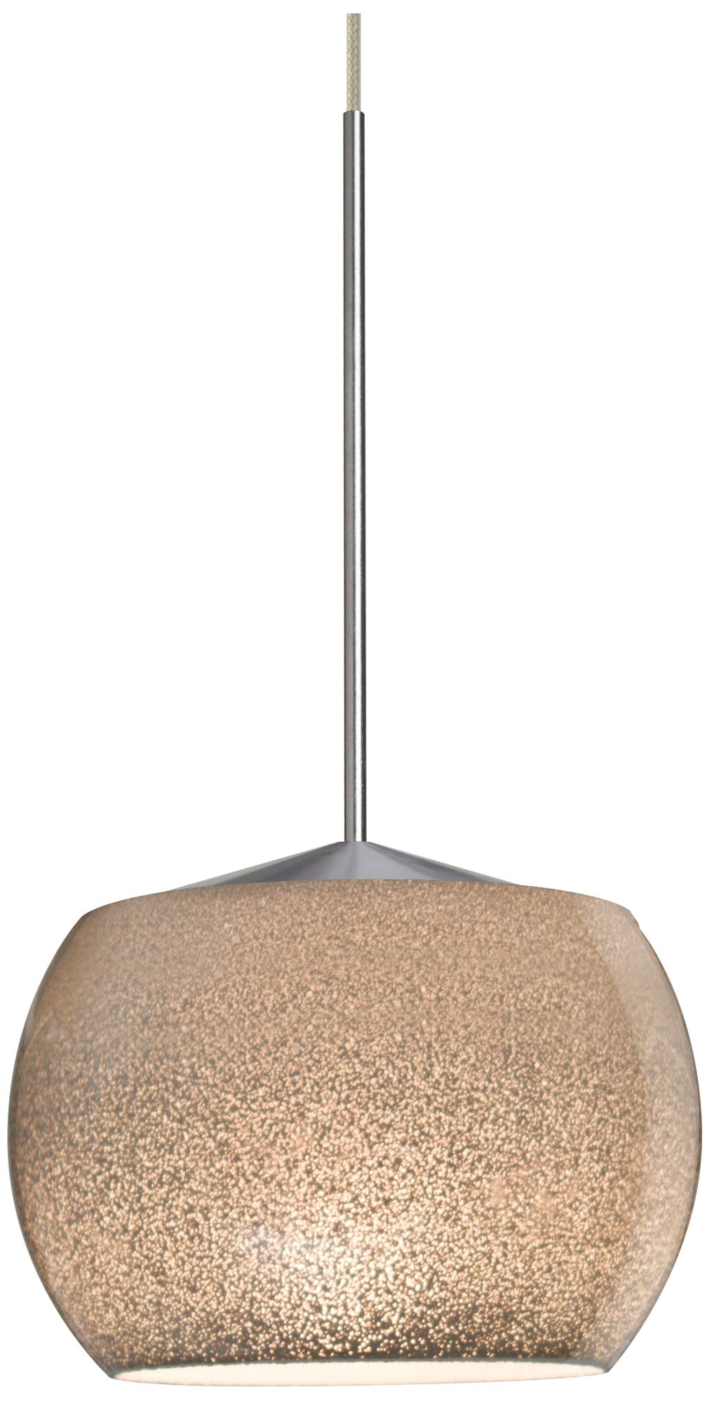 Besa, Keno Cord Pendant, Smoke Sand, Satin Nickel Finish, 1x3W LED