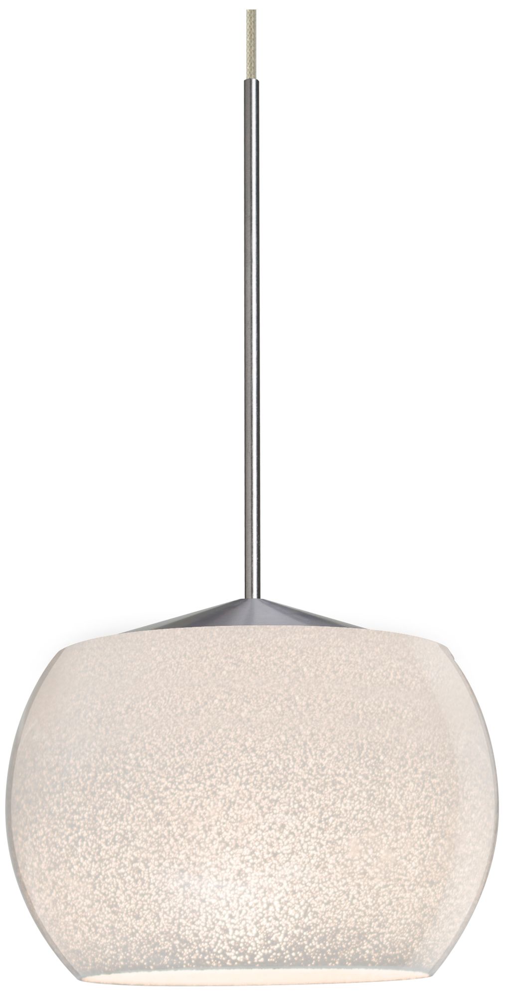 Besa, Keno Cord Pendant, White Sand, Satin Nickel Finish, 1x3W LED