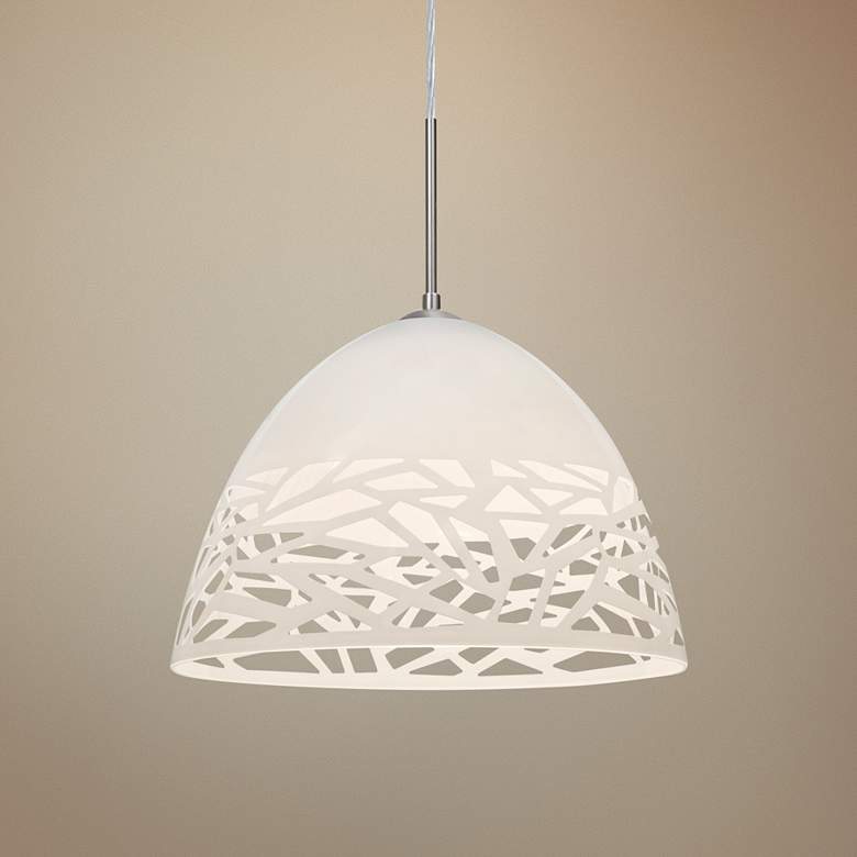 Image 1 Besa Kiev 12 1/2 inch Wide Contemporary White Pendant Light