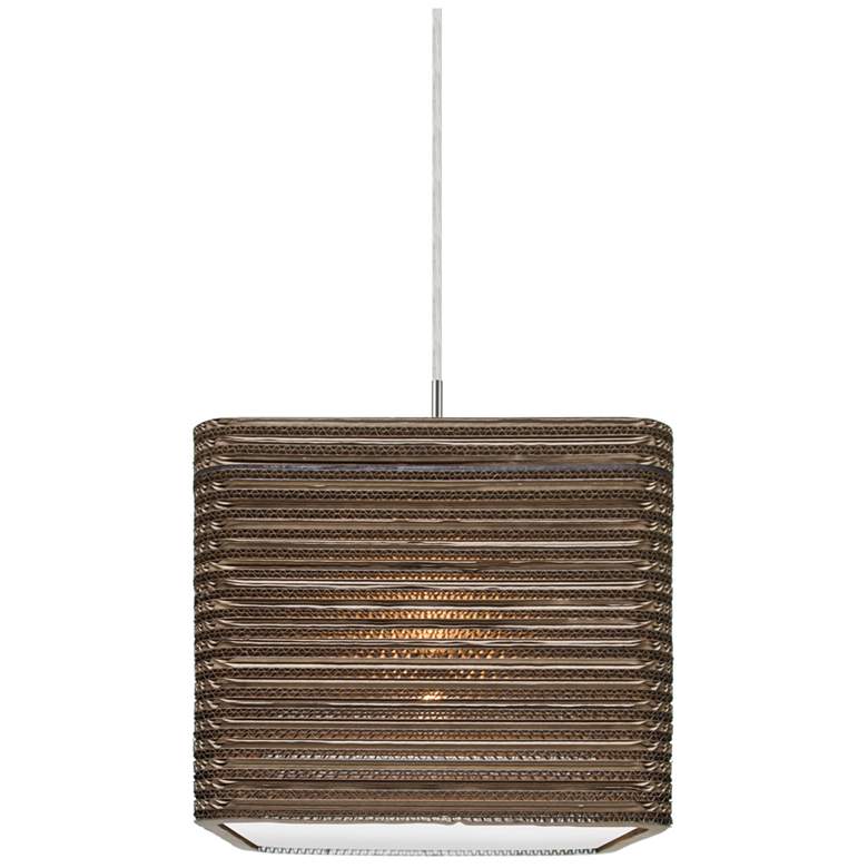 Image 1 Besa Kirk 12" Wide Tan and Satin Nickel LED Pendant