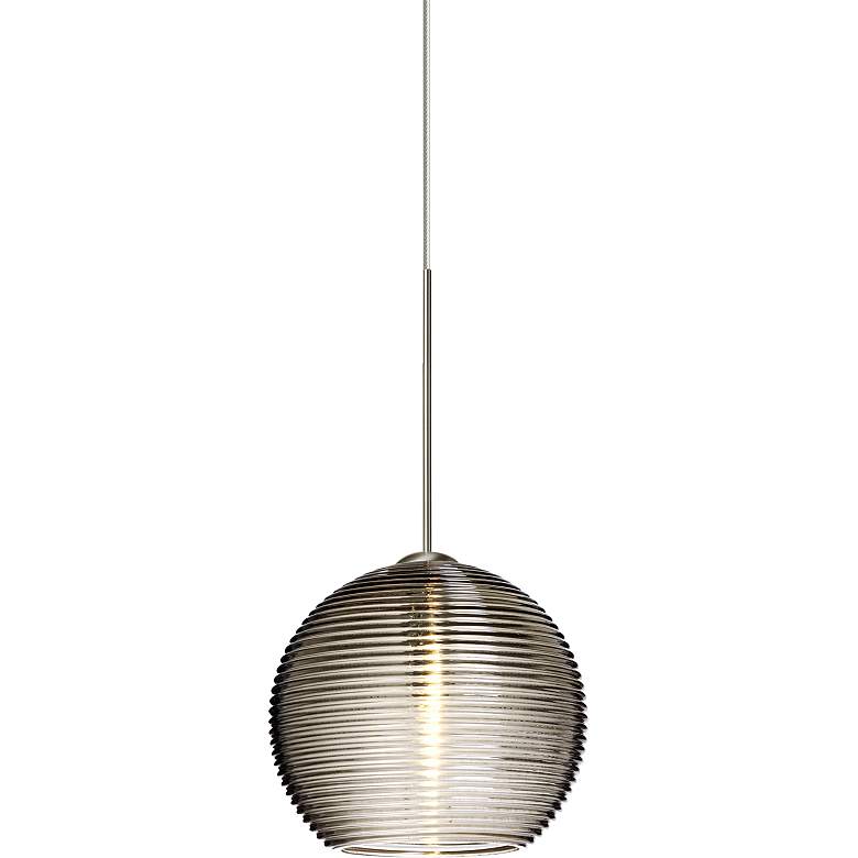 Image 1 Besa Kristall 6" Wide Satin Nickel Smoke Glass Mini Pendant