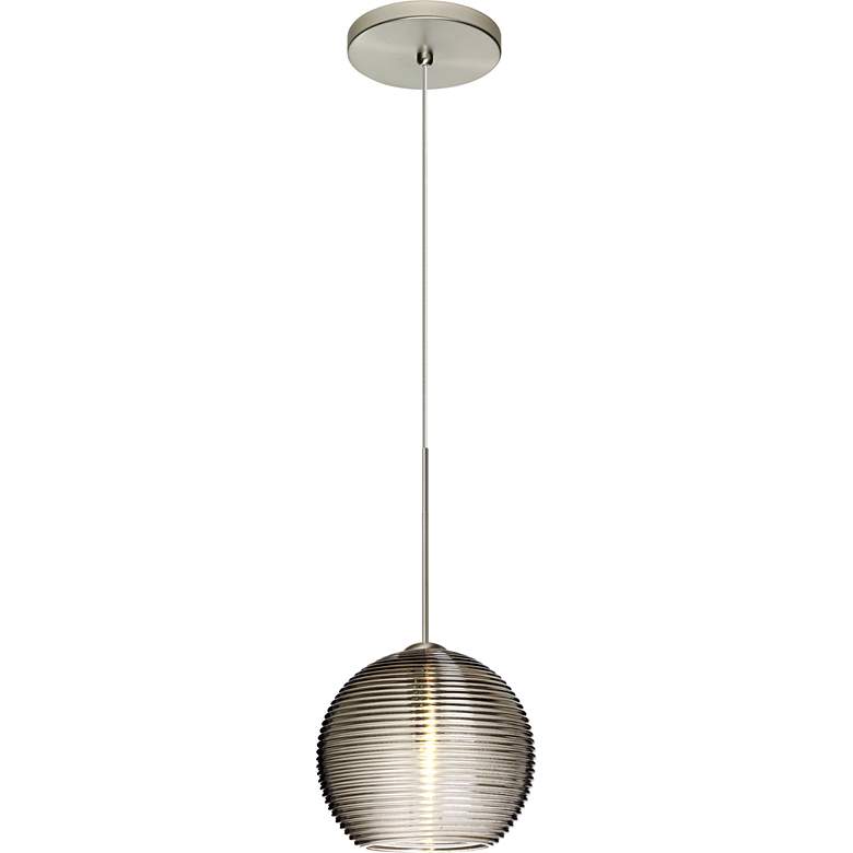 Image 2 Besa Kristall 6" Wide Satin Nickel Smoke Glass Mini Pendant more views