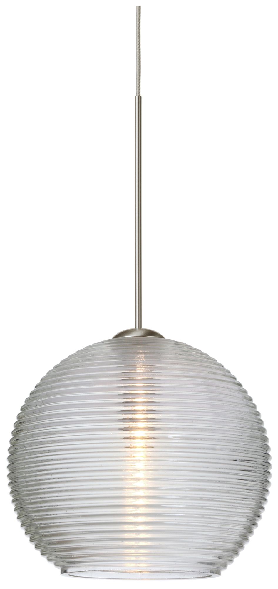 Besa Kristall 6 Pendant 6 Wide Satin Nickel Finish - Made to Order