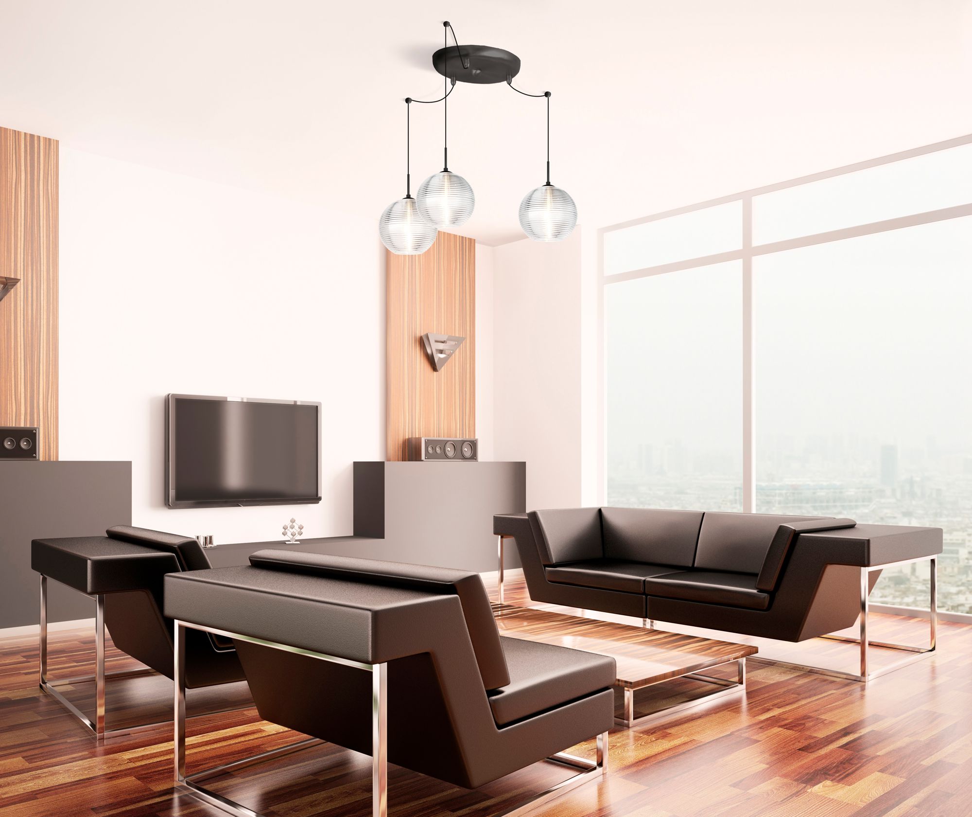 Image 2 Besa Kristall 8" Wide Smoke/Satin Nickel Pendant - Made to Order more views