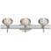 Besa Lasso 22 1/2" Wide Glitter/Satin Nickel 3-Light Bath Light