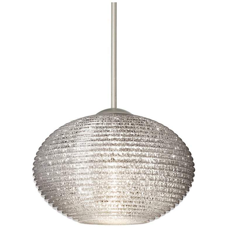 Image 1 Besa Lasso 4 3/4" Wide Glitter/Satin Nickel LED Mini Pendant