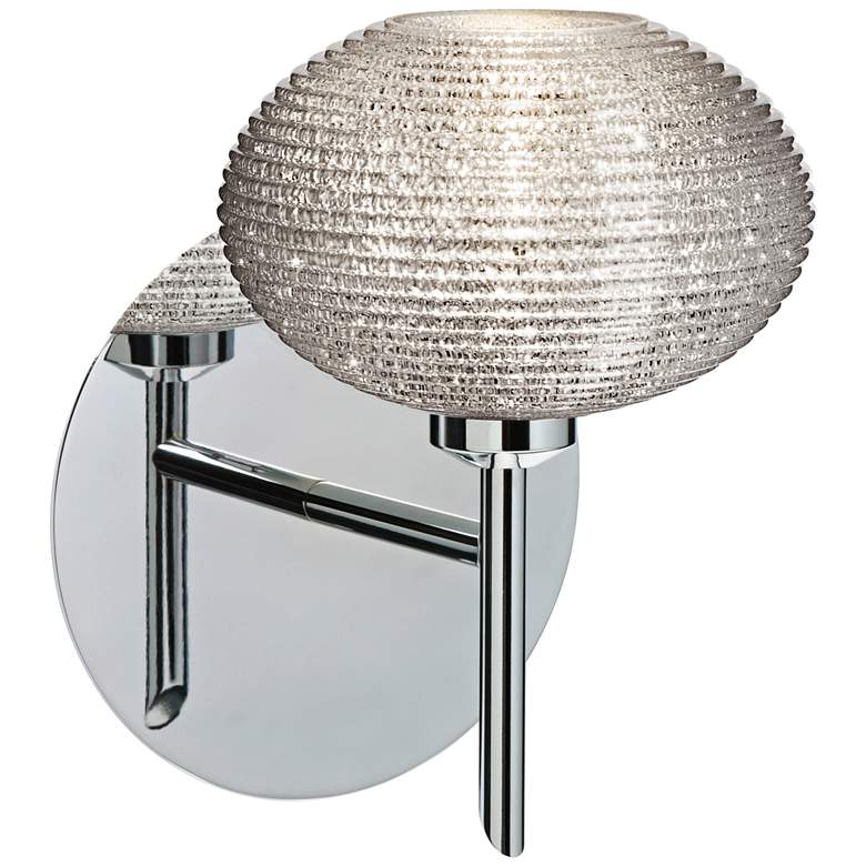Image 2 Besa Lasso 7" High Chrome Glitter Glass LED Wall Sconce
