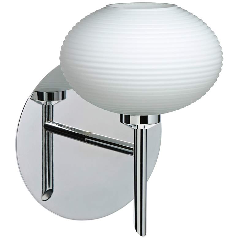 Image 1 Besa Lasso 7" High Chrome Opal Matte Glass LED Wall Sconce