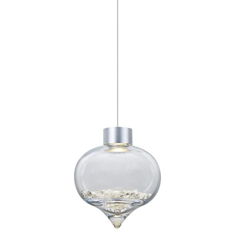 Image 2 Besa Lighting Terra 8" Wide Nickel and Crystal Glass LED Mini Pendant